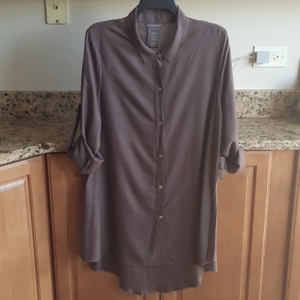 NWT Vince Camuto Swim Beach Cover-up Sz S Teak Brown Retail $82.